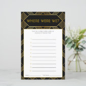 金ゴールド&ブラックアールデコヴィンテージブライダルシャワーゲーム (スタンド正面)