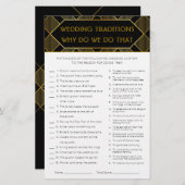 金ゴールド&ブラックアールデコヴィンテージブライダルシャワーゲーム (正面/裏面)