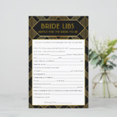 金ゴールド&ブラックアールデコヴィンテージブライダルシャワーゲーム (スタンド正面)