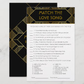 金ゴールド&ブラックアールデコヴィンテージブライダルシャワーゲーム (正面/裏面)