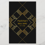 金ゴールド&ブラックアールデコヴィンテージブライダルシャワーゲーム (裏面)