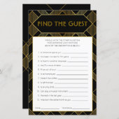 金ゴールド&ブラックアールデコヴィンテージブライダルシャワーゲーム (正面/裏面)