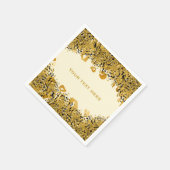 金ゴールド&ブラックエキゾチックなジャングルチータークリーム スタンダードカクテルナプキン (角)