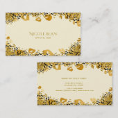 金ゴールド&ブラックエキゾチックなジャングルチーターグラマークリーム 名刺 (正面/裏面)