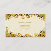 金ゴールド&ブラックエキゾチックなジャングルチーターグラマークリーム 名刺 (裏面)