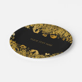 金ゴールド&ブラックエキゾチックなジャングルチーターグラムパーティー ペーパープレート (アングル)