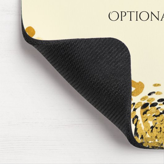 金ゴールド&ブラックエキゾチックなジャングルチーテューエレガントクリーム マウスパッド (コーナー)