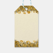 金ゴールド&ブラックエキゾチックなジャングルチーテータグラムクリーム ギフトタグ (裏面)