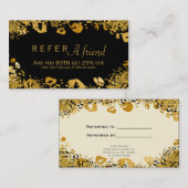 金ゴールド&ブラックエキゾチックREFER A FRIEND Client Card 紹介カード (正面/裏面)