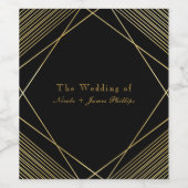 金ゴールド&ブラックエレガントグラムモダンデコワインラベル ワインラベル (シングルラベル)