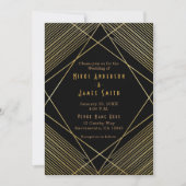 金ゴールド&ブラックエレガントグラムモダンデコ招待状 招待状 (正面)