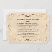 金ゴールド&ブラックカスタムフォトハート結婚式招待 招待状 (裏面)