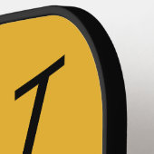 金ゴールド&ブラックカレッジチームカラーズモノグラム ピックルボールラケット (左詳細)