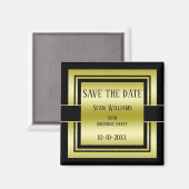 金ゴールド&ブラッククラスの男性の誕生日日付を保存 マグネット (正面/裏面)