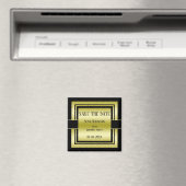 金ゴールド&ブラッククラスの男性の誕生日日付を保存 マグネット (インサイチュ (食洗機))