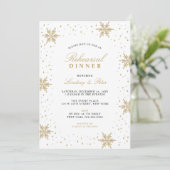 金ゴールド&ブラッククリスマスリハーサルディナー招待状 招待状 (スタンド正面)