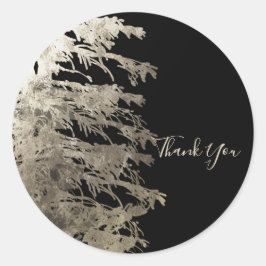 金ゴールド&ブラックグラムパインツリーフォレ素朴スト結婚ーズ ラウンドシール