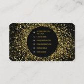 金ゴールド&ブラックグリッターソーシャルメディア 名刺 (裏面)