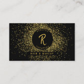 金ゴールド&ブラックグリッターソーシャルメディア 名刺 (正面)