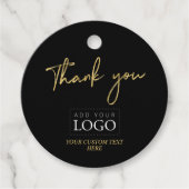 金ゴールド&ブラックサンキューカスタムビジネスロゴ フェイバータグ (正面)