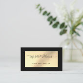 金ゴールド&ブラックシックモダンビジエレガントネスカード 名刺 (スタンド正面)