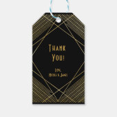 金ゴールド&ブラックシンプルグエレガントラムモダンデコパーティー ギフトタグ (正面)