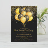 金ゴールド&ブラックニューイヤーイブパーティの招待状 招待状 (スタンド正面)