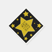 金ゴールド&ブラックハリウッドスター誕生日 スタンダードカクテルナプキン (角)