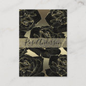 金ゴールド&ブラックバラグラムエレガントクラッシシック 名刺 (正面)