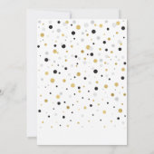 金ゴールド&ブラックバルーンモダン大人の誕生日パーティー 招待状 (裏面)