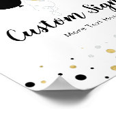 金ゴールド&ブラックバルーン子供の誕生日パーティーカスタム ポスター (角)