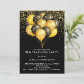 金ゴールド&ブラックバルーン新年イブパーティー 招待状 (スタンド正面)