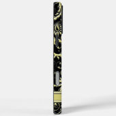 金ゴールド&ブラックパーソナライズされたダマスクiPhoneカバー – Case-Mate iPhoneケース (裏面 / 右)