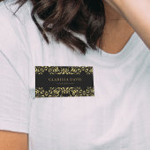 金ゴールド&ブラックフォイルフェイクラグジュアリーダエレガントマスク 名札