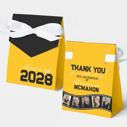 金ゴールド&ブラックフォトコラージフィルムストリップ優先ボックス フェイバーボックス