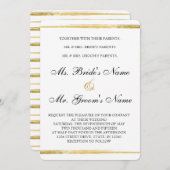 金ゴールド&ブラックフォーマル結婚式招待状 招待状 (正面/裏面)