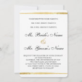 金ゴールド&ブラックフォーマル結婚式招待状 招待状 (正面)