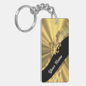 金ゴールド&ブラックフルーアデリス キーホルダー (正面左)