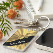 金ゴールド&ブラックフルーアデリス キーホルダー (正面右)