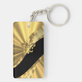 金ゴールド&ブラックフルーアデリス キーホルダー (裏面)