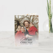 金ゴールド&ブラックフローラボホアーチフォトクリスマス カード (正面)