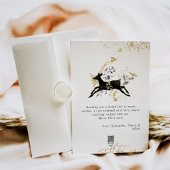 金ゴールド&ブラックフローラボホアーチフォトクリスマス シーズンカード