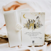 金ゴールド&ブラックフローラリースフォトクリスマス シーズンカード