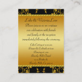 金ゴールド&ブラックフローラ結婚ズモノグラム エンクロージャーカード (裏面)