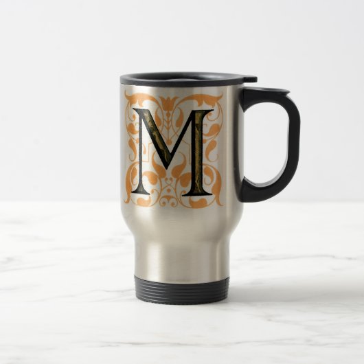 金ゴールド&ブラックフローラ'M' – マグカップ (右)