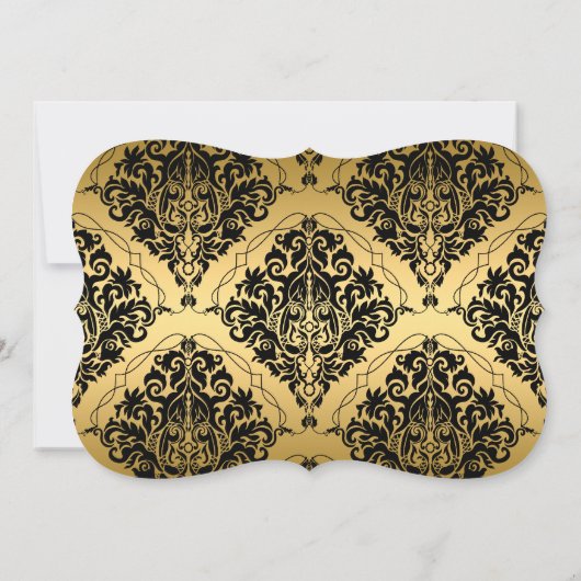 金ゴールド&ブラックプリンセスティアラスウィート16誕生日 招待状 (裏面)