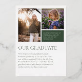 金ゴールド&ブラックプロフェッショナル卒業発表 箔招待状 (裏面)