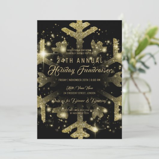 金ゴールド&ブラックホリディフ企業のァンドレイザーガラ 招待状 (スタンド正面)