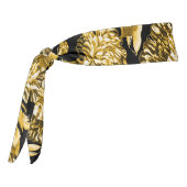 金ゴールド&ブラックボモダンタニカルフローラ タイヘッドバンド (回転270)