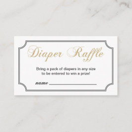 金ゴールド&ブラックボーイベビーシャワーおむつラッフルチケット エンクロージャーカード